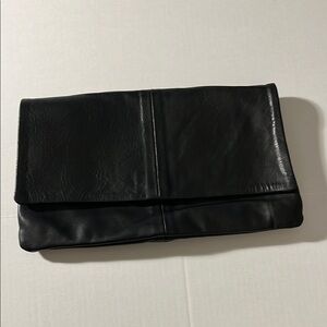 Black Leather Georgetown Design women’s clutch purse.